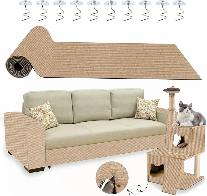 Cat Scratch Furniture Protector, 78.7x15.8inch Adhesive Cat Scratch Pad by Unknown