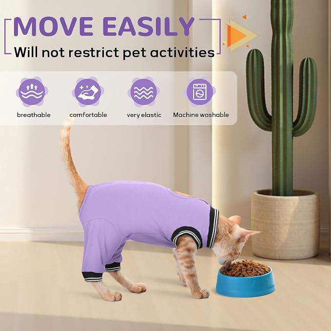 PUMYPOREITY Cat Recovery Suit for Hind Legs, Cat Surgical Spay Suit - Image 3