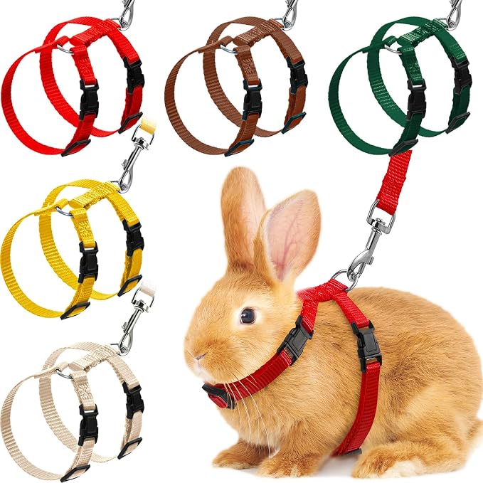 Outus 5 Pieces Adjustable Rabbit Harness and Leash Set Escape Proof Bunny by Outus