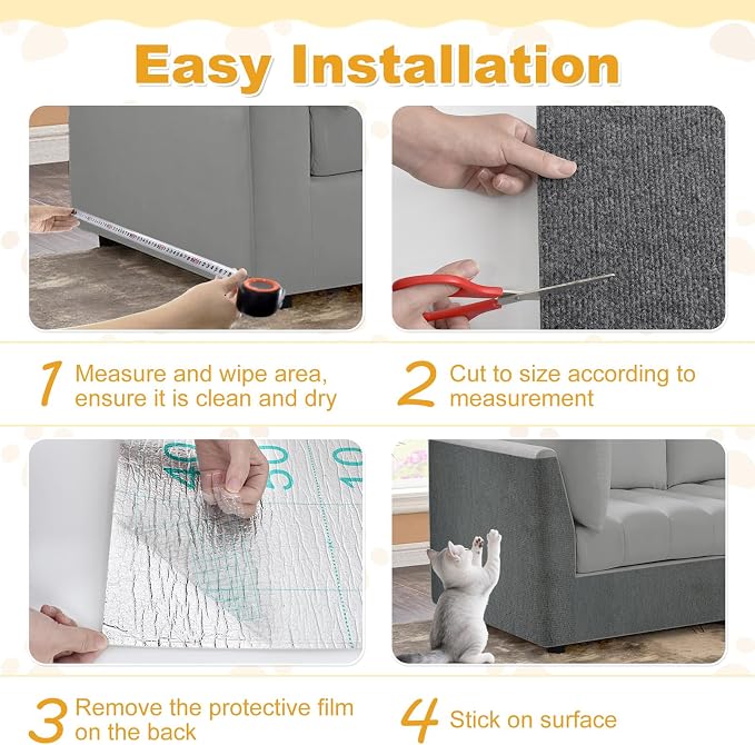 78.7x15.8in Large Size Durable Cat Scratch Furniture Protector, Self-Adhesive - Image 4