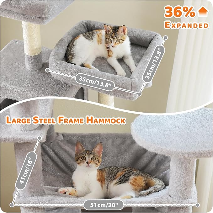 PAWZ Road Heavy Duty Cat Tree for Large Cats, 81 Inches Tall Cat Tower - Image 4