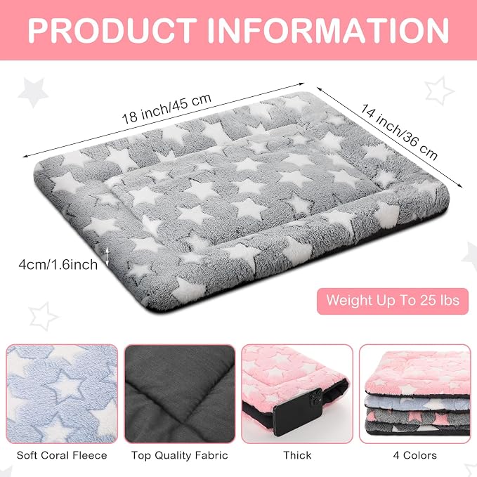 VitalCozy 4 Pcs Dog Crate Pads, Ultra Soft Warm Washable Anti-Slip Kennel Bed - Image 2