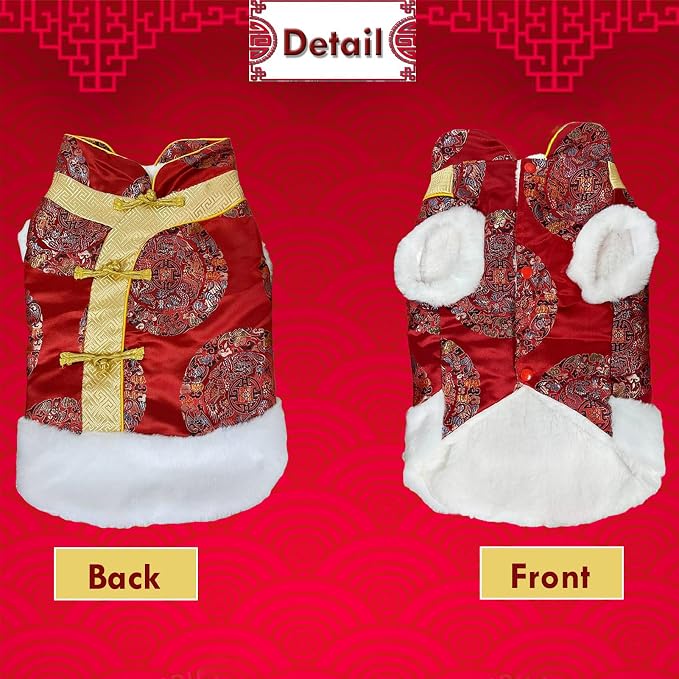 BAMY New Year Small Dog Coat Warm Cat Costume Winter Pet Clothes Vest of The - Image 5