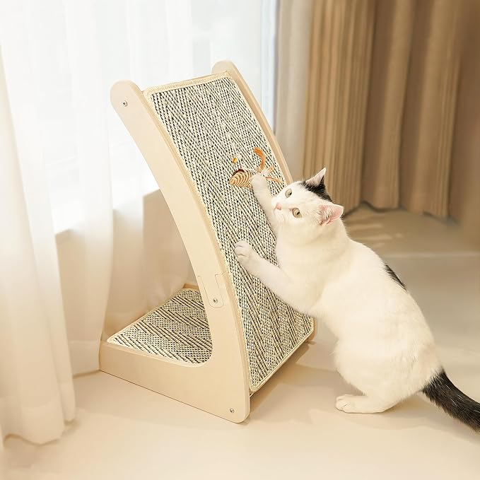 PETKARAY Cat Scratcher, Sisal Cat Scratch Pad, Curved Scratching Board by PETKARAY