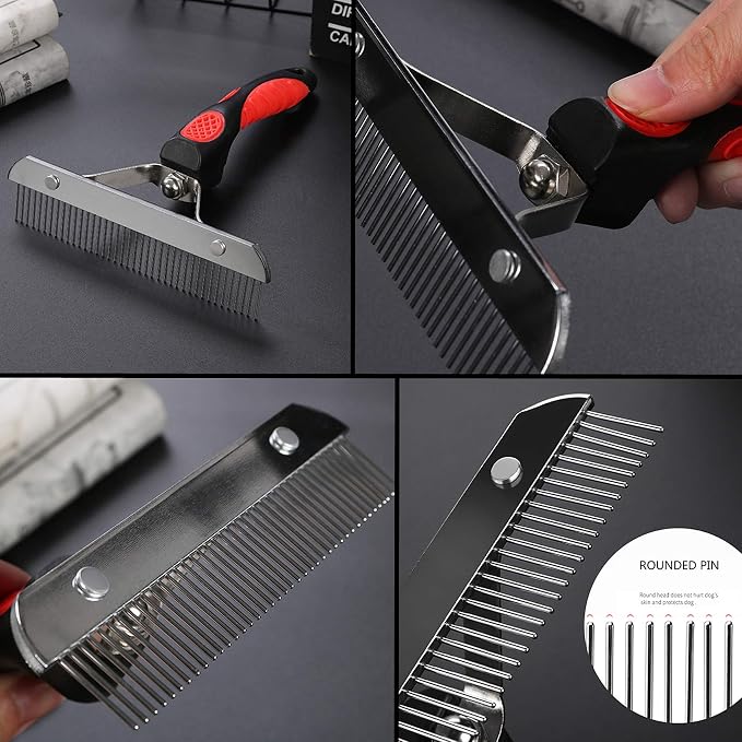 Dog Brushes for Grooming Large Dogs, Undercoat Dog Rake Long Hair Pet Comb Pet - Image 3