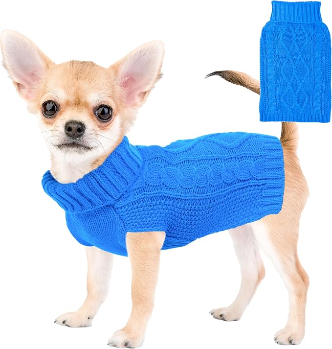 Dog Sweaters for Small Dogs Winter Dog Clothes Turtleneck Puppy Sweater Warm by viunimo