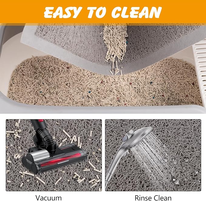 Cat Litter Mat, 35.5x23.6 in Litters Box Mat Waterproof Non-Slip Easy to Clean - Image 6