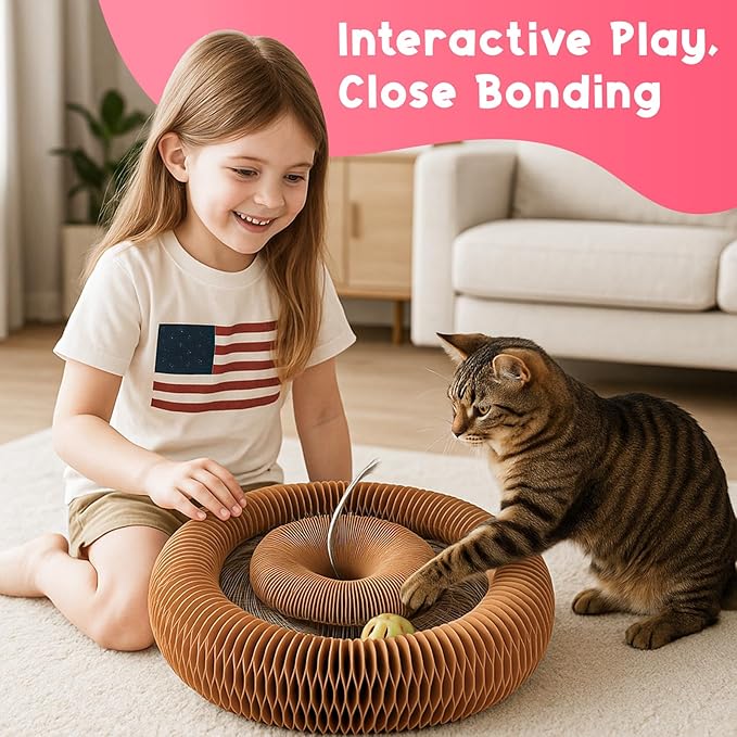 Kitty Curls Cat Toy Twisty Paws Kurlz | Magnetic Magic Organ Cat Scratcher | - Image 2