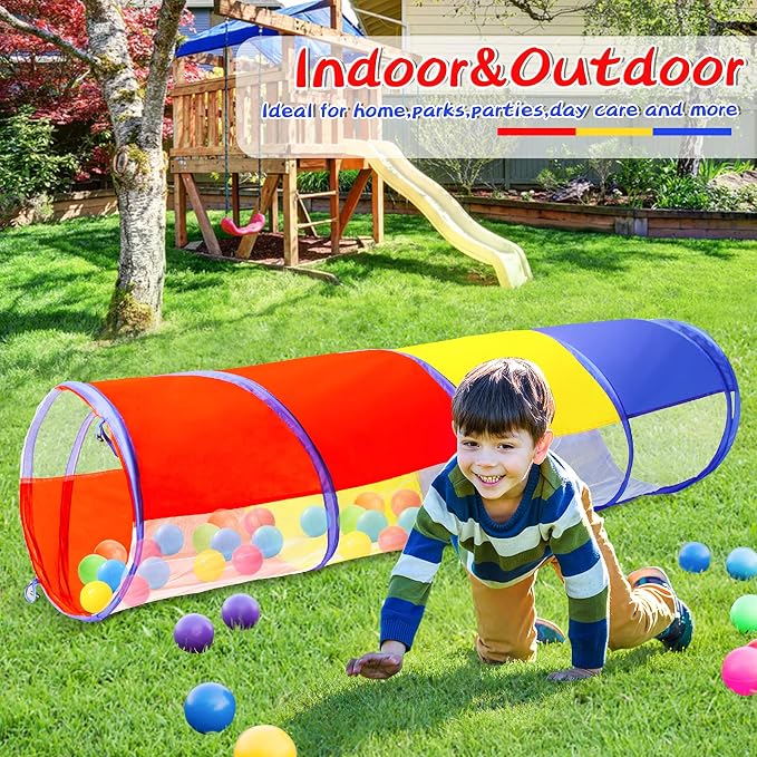 PigPigPen Kids Tunnel for Toddlers, Pop Up Play Tunnel Tent for Babies or Dogs - Image 6