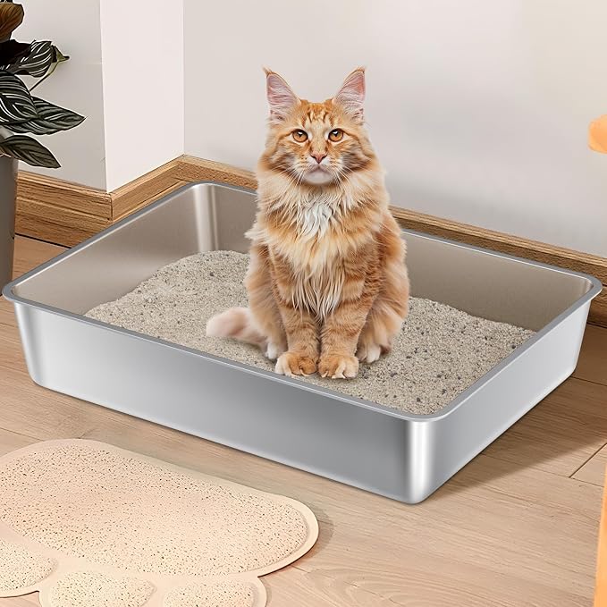 Stainless Steel Litter Box, Extra Large Metal Litterbox - Image 5