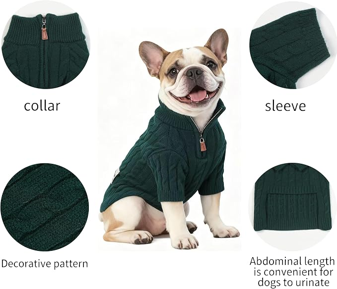 Small/Medium Dog Sweater, Warm Dog Winter Coat w/Sleeves, Comfortable High Neck - Image 6
