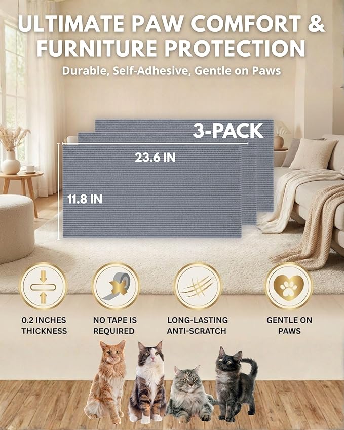 Trimmable Self-Adhesive Cat Scratch Mat, DIY Climb Scratcher - Image 7