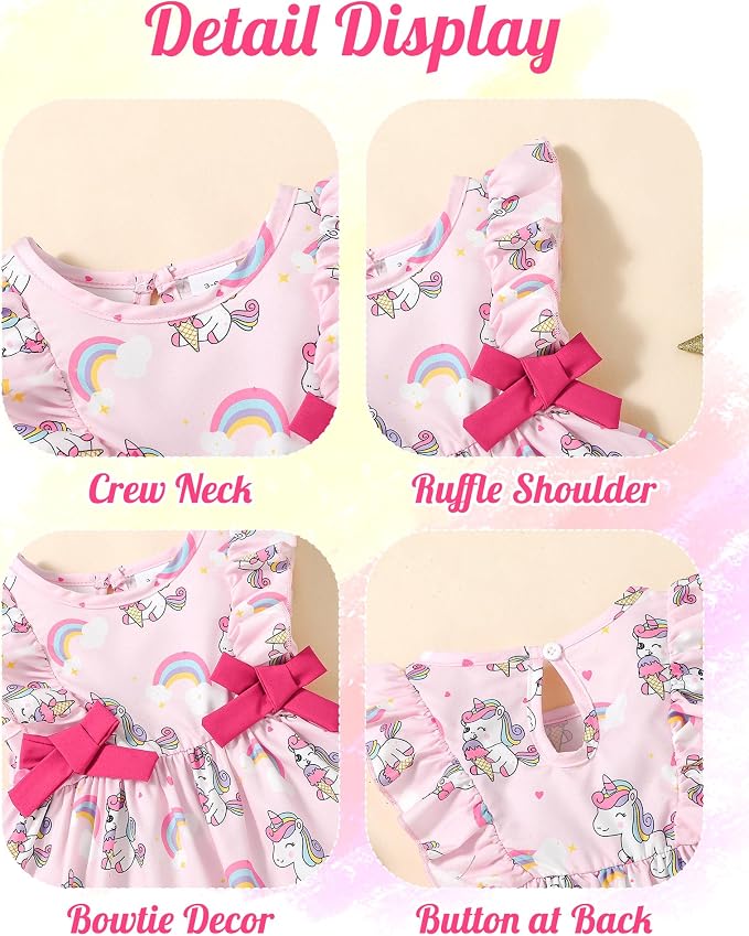 Mioglrie Baby Girl Dress Summer Girl Clothes Infant Outfits Newborn Ruffle - Image 4