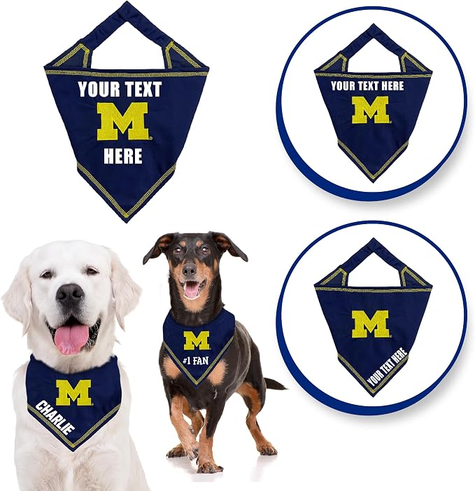 NCAA Michigan Wolverins Personalized Tie Bandana - Image 2