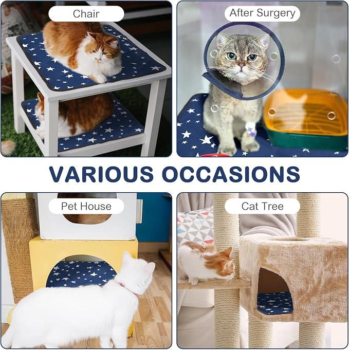 Namalu 4 Pack Self Warming Cat Bed Self Heating Cat Mat Star Pattern Soft Dog - Image 3
