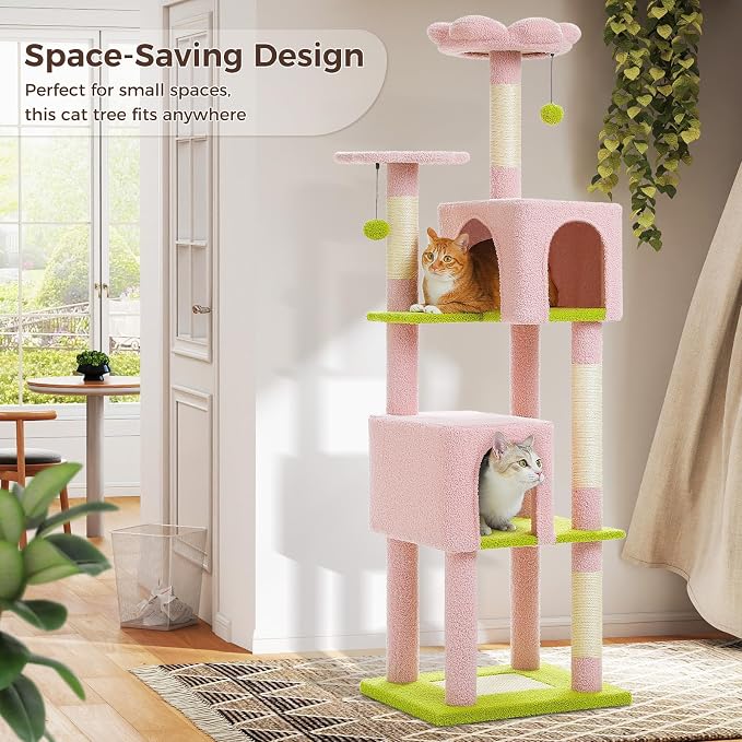 Flower Cat Tree, 62-Inch Large Cat Tower - Image 3