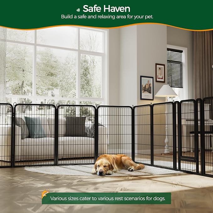 Yaheetech Dog Playpen Outdoor, 40 inch 6 Panels Dog Pen Indoor Heavy Duty Puppy - Image 3