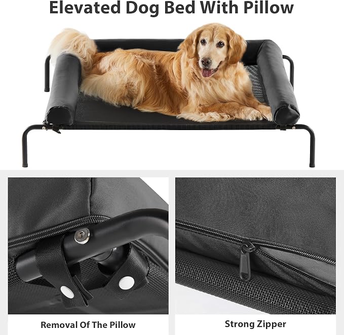 RRPETHOME Large Elevated Cooling Dog Bed, Raised Dog Cot Beds - Image 4