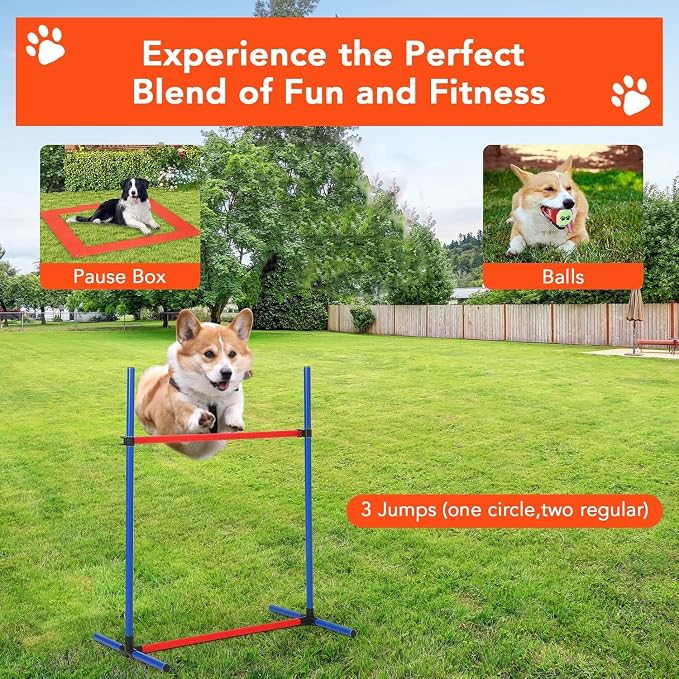 Dog Agile Course Backyard Set, Complete Dog Obstacle Kit - Image 2