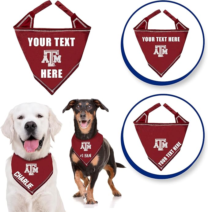 Pets First NCAA Texas A&M Aggies Personalized Tie Around Bandana - Image 4