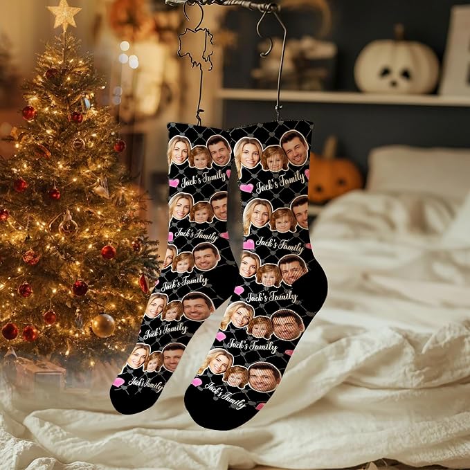 Artsadd Custom Face Socks for Women Men Cat Dog Lovers, Customized Unisex Funny - Image 3