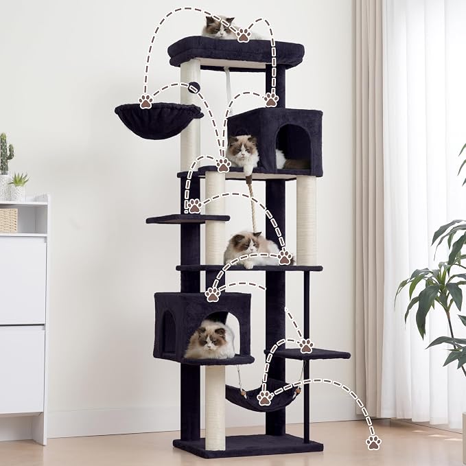 Cat Tree for Indoor Cats Large Adult, 70.5'' Cat Tower - Image 6