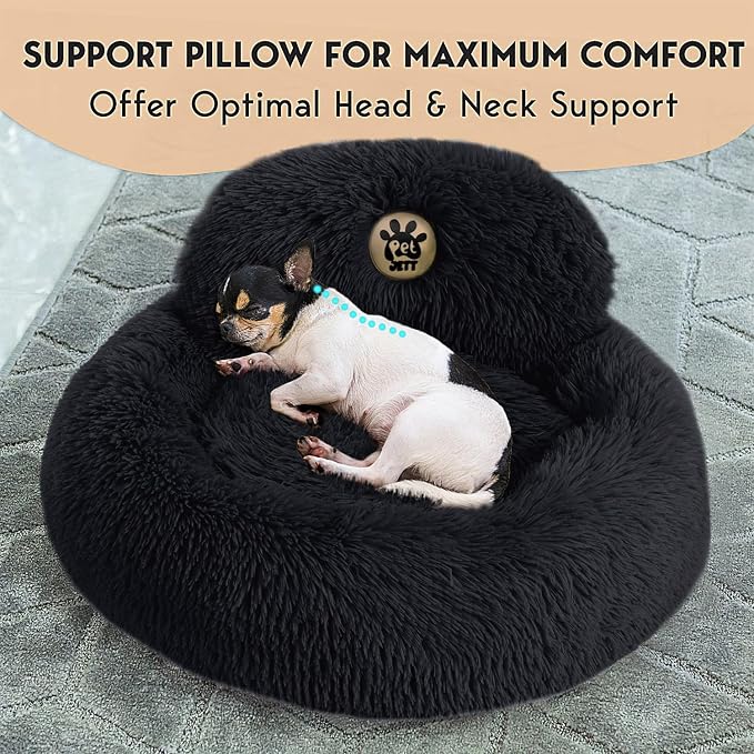 PetJett Calming Dog Bed for Small Dogs – 23" Donut Dog Beds, Anti-Slip & - Image 2