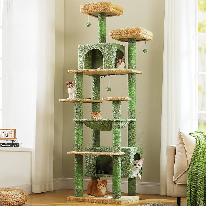 PAWZ Road Heavy Duty Cat Tree for Large Cats, 81 Inches Cactus Tall Cat Tower - Image 2
