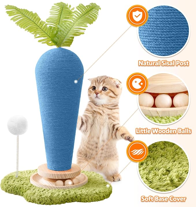 Cute Cat Scratching Post, Carrot Cat Scratcher Post - Image 2