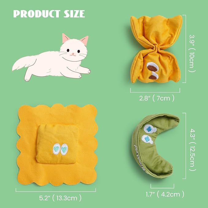 3 Pack Ravioli Catnip Toys for Indoor Cats, Interactive Cat Toys Filled - Image 3
