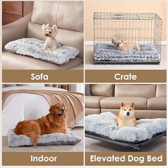 EHEYCIGA Fluffy Dog Crate Bed for Extra Large Dogs, Plush Faux Fur Pad - Image 6