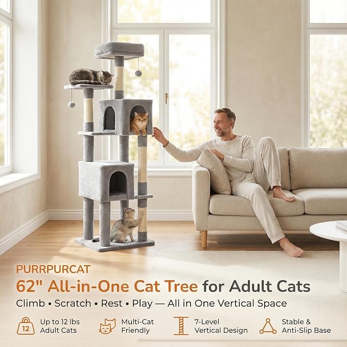 62" Cat Tree for Adult Cats - Image 2