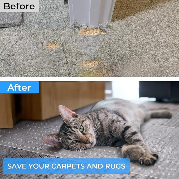 Carpet Protector for Pets Cat Scratch Carpet Protector Easy to Cut Plastic mat - Image 4