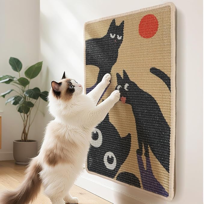 3-in-1 Sisal Cat Scratcher Mat 23.6x15.7'' Protects Carpet Couch & Furniture - Image 8