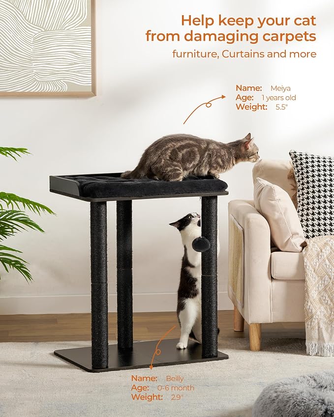 FourFurPets 26.7in Cat Tree Tower Condo, Cat Scratch Posts - Image 2