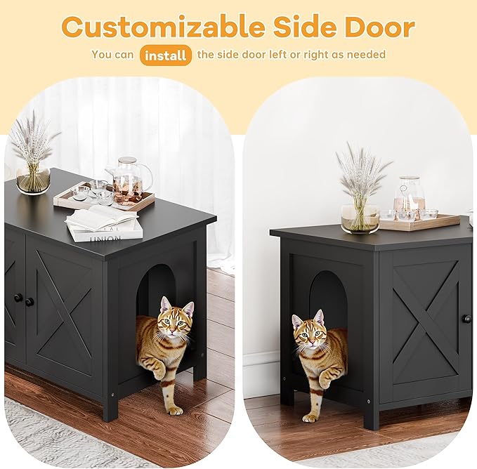 Shintenchi Cat Littler Box Enclosure, Litter Box Furniture Hidden - Image 5