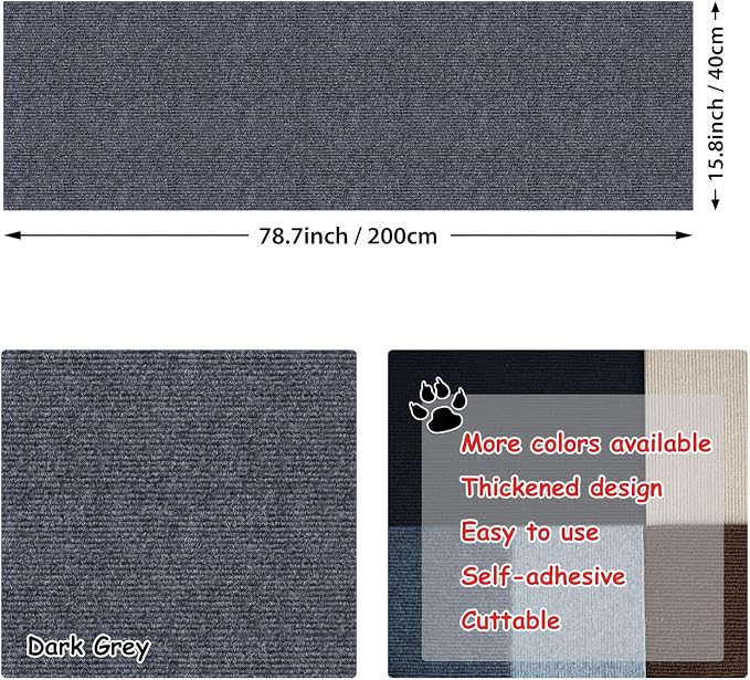 NATUYA Cat Scratch Couch Furniture Protector, 78.7"x15.8" Self-Adhesive Cats - Image 2
