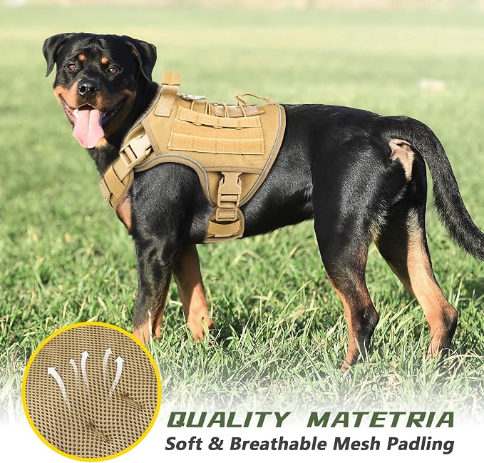 WINGOIN Tactical Dog Harness for Medium Dogs, Heavy Duty No Pull Dog Harness - Image 5