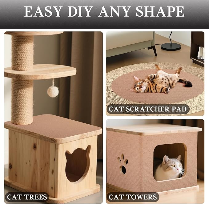 2 Pack Cat Scratch Furniture Protector Trimmable DIY Climbing Scratching - Image 8