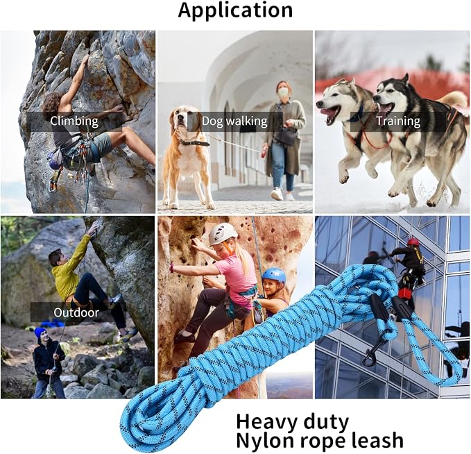 Long Dog Leash for Training 30Ft-Reflective Nylon Rope - Image 2