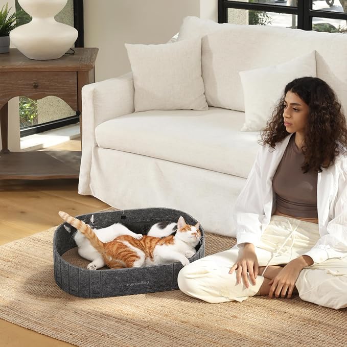 FUKUMARU Cat Scratcher, 24 Inch Sofa Shape Cat Scratcher Couch Bed, Reversible - Image 9