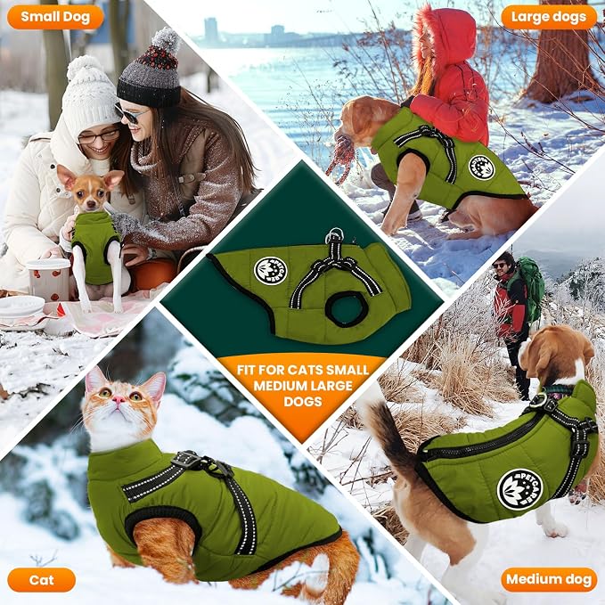 PETCARE Winter Dog Coat with Harness Built in Waterproof Dog Jackets Warm Pet - Image 4