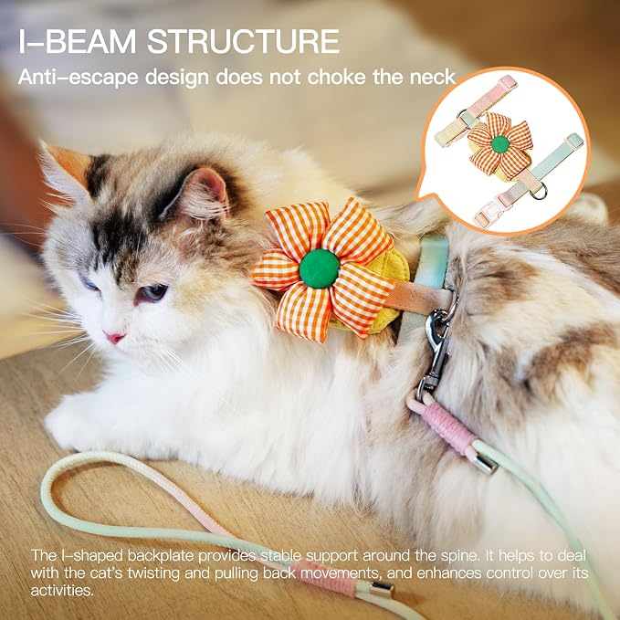 Rainbow Sunflower Cat Harness Set - Image 2