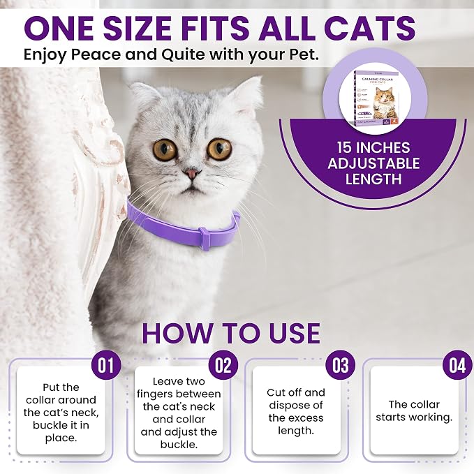 4 Pack Calming Collars for Cats: Pheromone Cat Calming Collars for Cats - Image 6