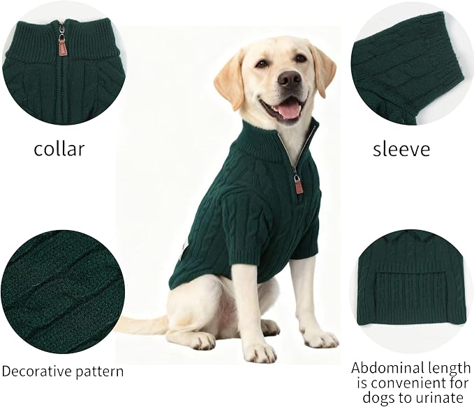 Small/Medium Dog Sweater, Warm Dog Winter Coat w/Sleeves, Comfortable High Neck - Image 6