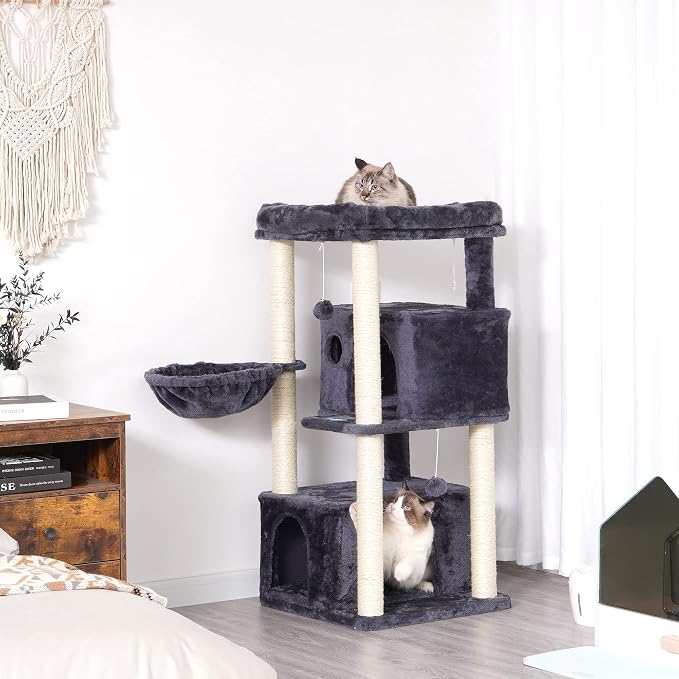 Hey-brother Cat Tree, 2 Plush Condos, Big Plush Perches MPJ011G - Image 3