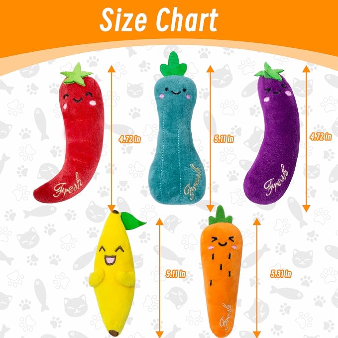 Catnip Toys for Indoor Cats, 5 Pack Cat Toys for Cats, Fluffy Catnip Toys for - Image 4