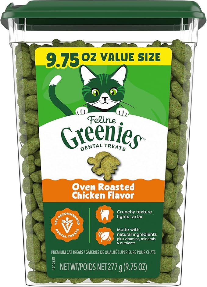 Greenies Cat Treats, Feline Veterinarian-Recommended Adult Natural Dental Cat by GREENIES