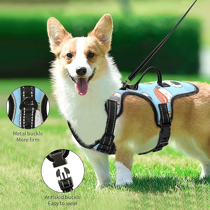 Kawaii Sushi Dog/Cat Harness, Reflective No-Pull Pet Harness - Image 4