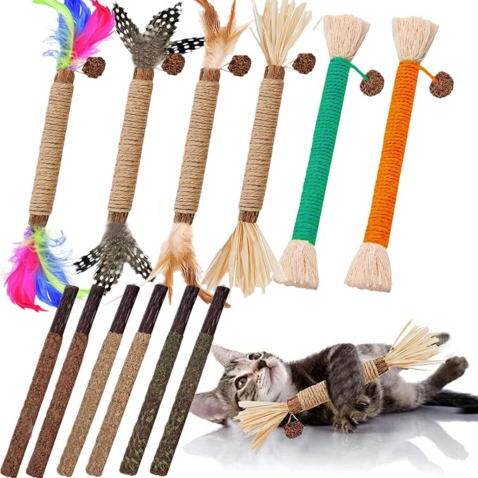 Cat Toys 12Pack Silvervine Chew Stick 12Pack Kitten Treat Catnip Toy Kitty by GREMBEB